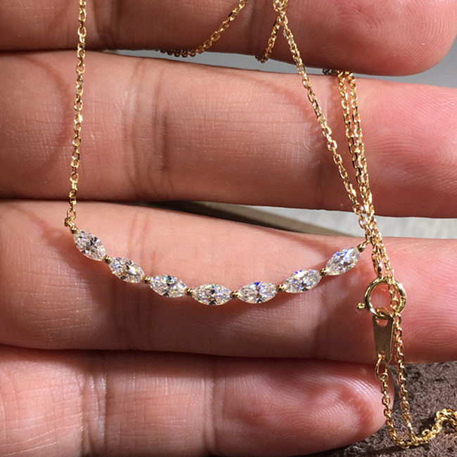 Sweet Solid Color Copper Artificial Gemstones Necklace In Bulk