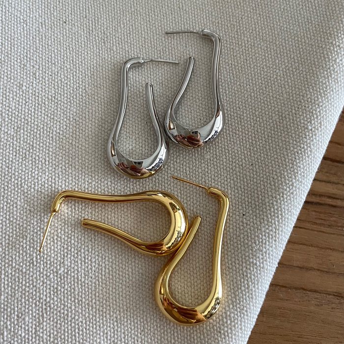 1 Pair Elegant U Shape Plating Copper Drop Earrings