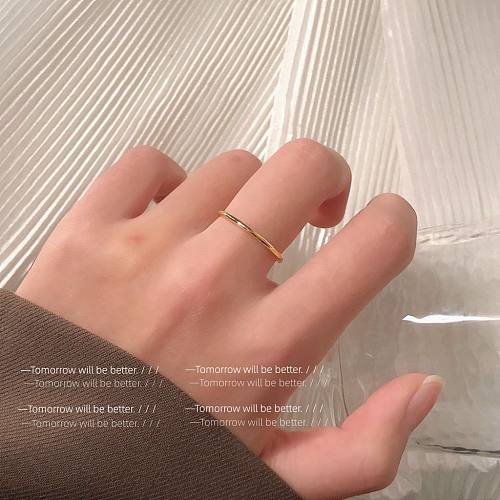 Simple Style Round Copper Plating Open Ring