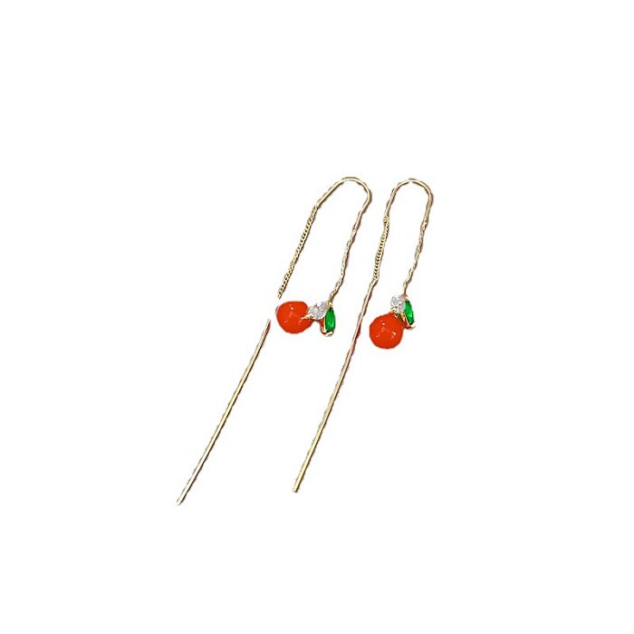 1 par de pendientes colgantes de circonita con incrustaciones de cobre y perlas con forma de corazón y flor en forma de corazón sencillo e informal