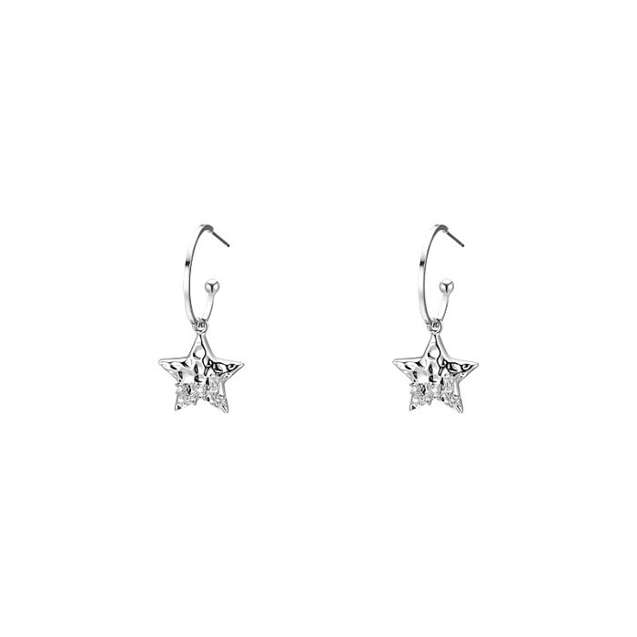 1 Pair Sweet Star Copper Drop Earrings