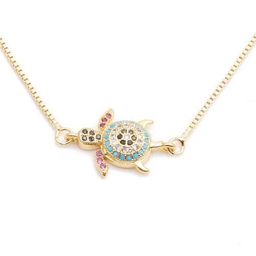 Bijoux Micro-ensemble Zircon tortue pendentif collier dames collier cuivre collier bijoux en gros