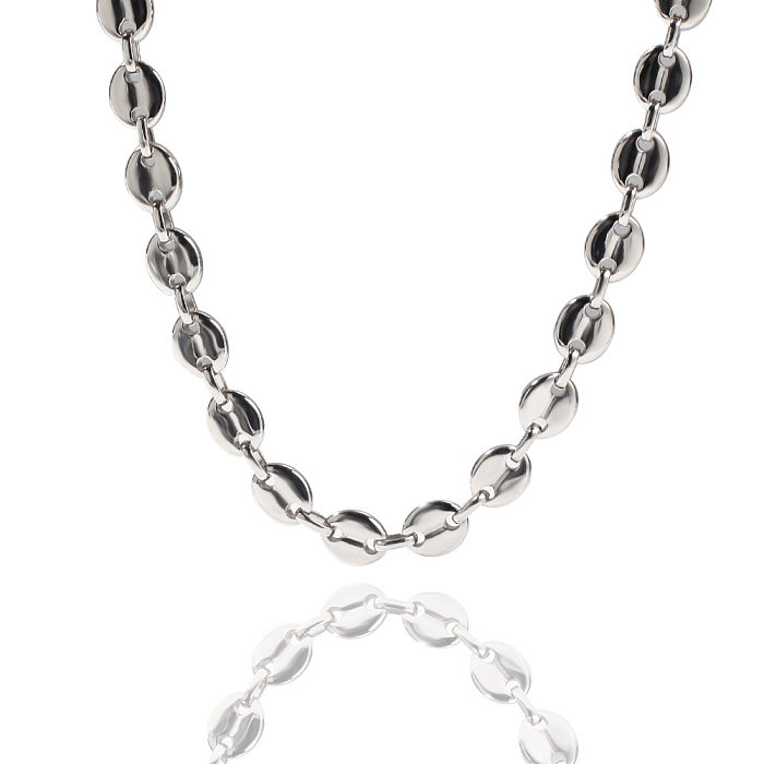 Lady Geometric Solid Color Titanium Steel Bracelets Necklace