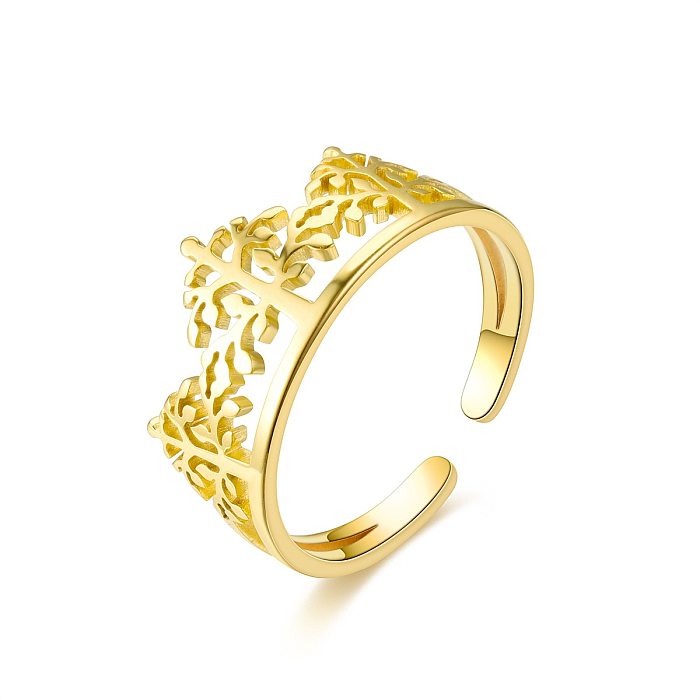 Fashion Jewelry  Adjustable Titanium Steel 18K Gold Simple Ring