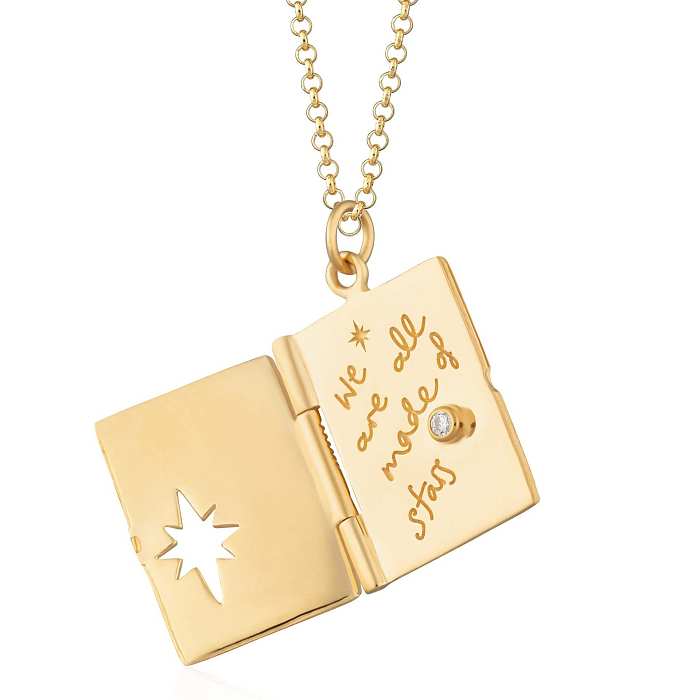 Casual Simple Style Commute Star Copper Plating 18K Gold Plated Pendant Necklace