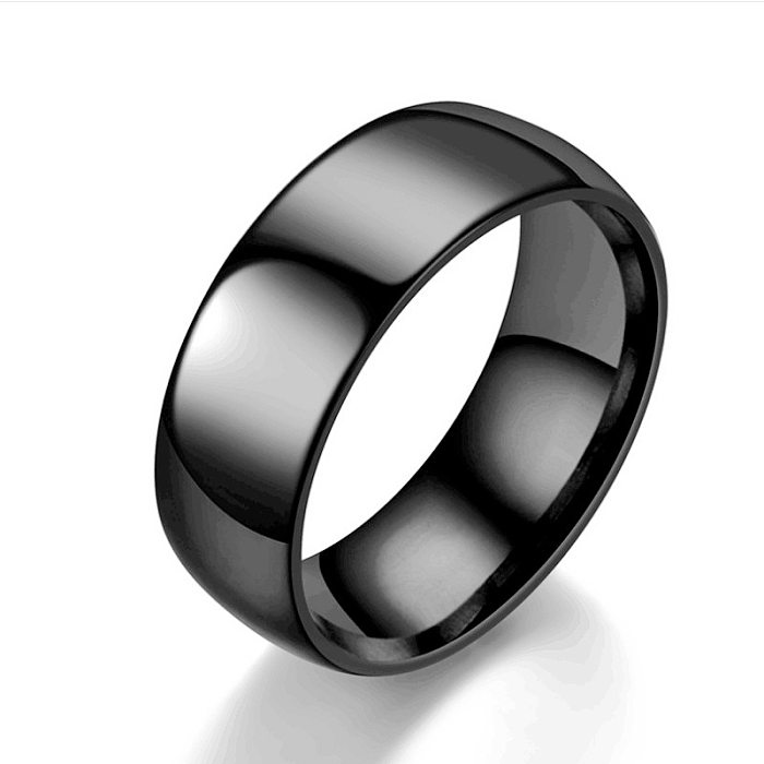 8mm Korean Fashion Stainless Steel Smooth Plain Ring Wholesale jewelry