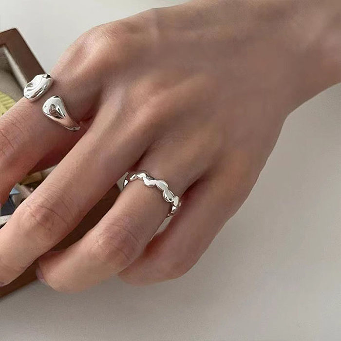 Modischer offener Ring aus einfarbigem Kupfer, 1 Stück