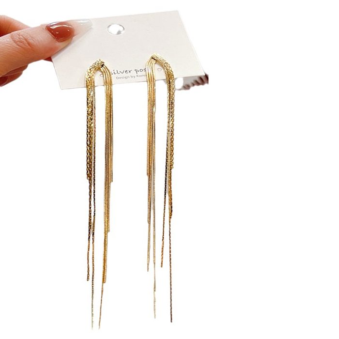 1 Pair Streetwear Tassel Plating Copper Drop Earrings