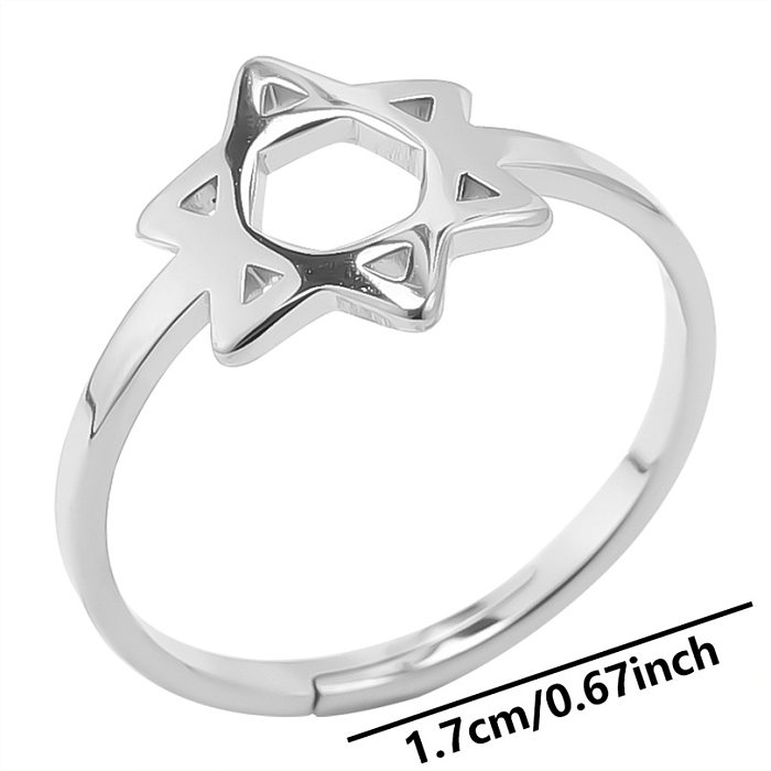 Simple Style Pentagram Stainless Steel Polishing Rings