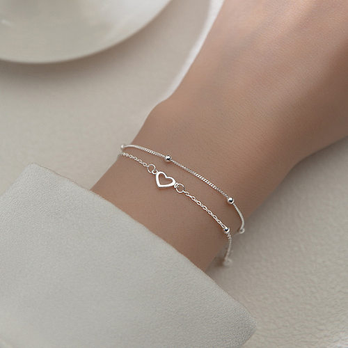 1 pièce de bracelets plaqués cuivre en forme de cœur de style simple