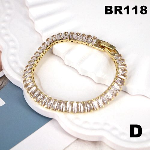 Bracelet en diamant européen et américain, en cuivre, en cristal de couleur