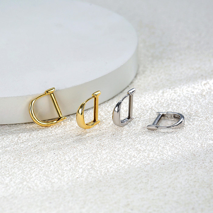 Fashion Letter Copper Hoop Earrings 1 Pair