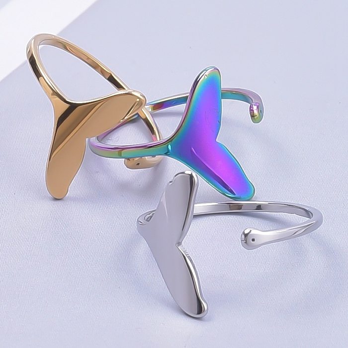 Wholesale INS Style Geometric Stainless Steel Open Ring