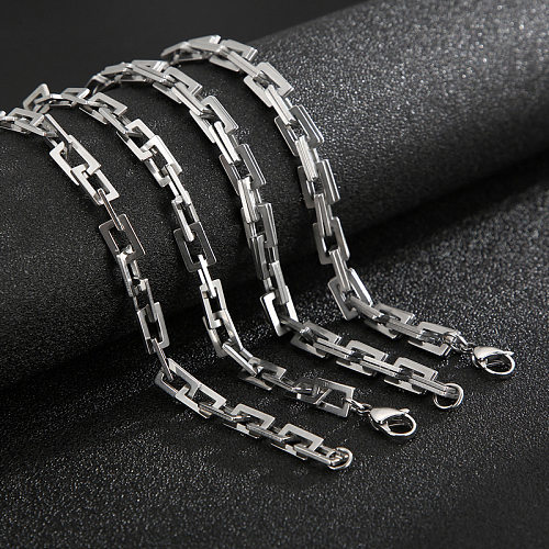 Rock Streetwear Geometrische Titan-Stahl-Armband-Halskette