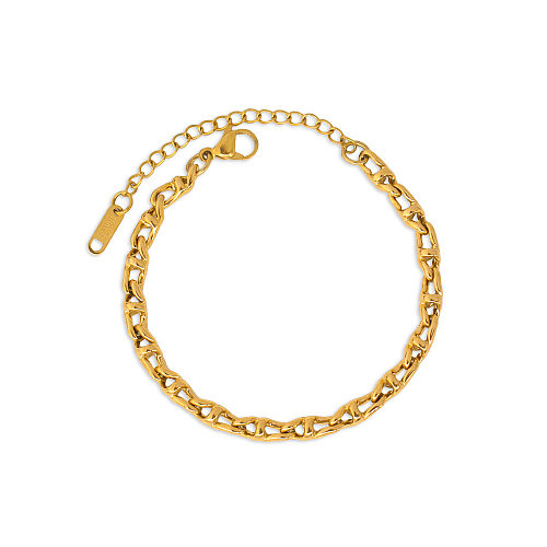 Einfache Streetwear-Halskette mit geometrischen Kupferarmbändern