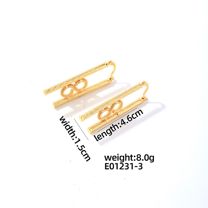 1 Pair Casual Basic Simple Style Round Infinity Plating Copper Gold Plated Earrings