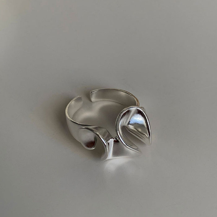 Anneaux de cuivre de placage d'anneau ouvert en cuivre géométrique de style simple