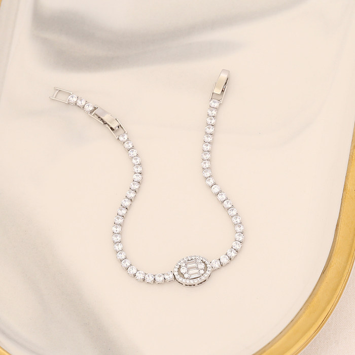 Bracelets en cuivre en forme de coeur d'étoile de mode Bracelets en cuivre plaqué or Zircon 1 pièce