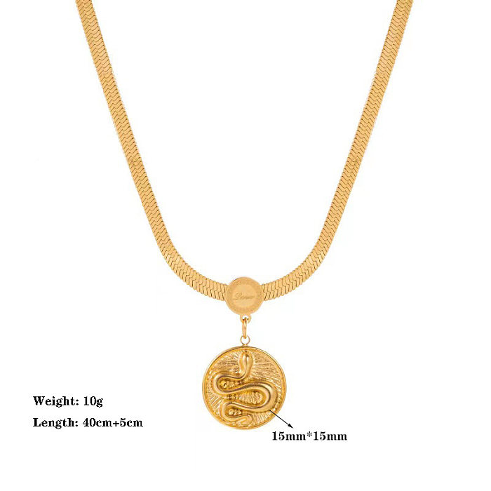 Elegante Schlangen-Armband-Halskette mit Titan-Stahlbeschichtung und Intarsien-Strasssteinen