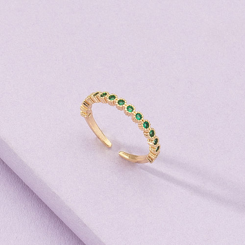 Popular 1 cobre incrustado zircão anel aberto comércio transfronteiriço nova pulseira qingdao jóias fábrica
