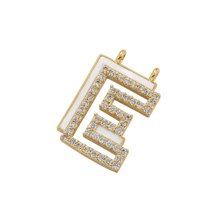 قلادة كاجوال أنيقة وبسيطة على شكل حرف حرف مطلية بالنحاس ومرصعة بالزركون ومطلية بالذهب عيار 18 قيراط