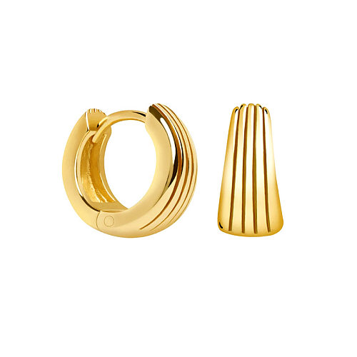 S925 Silbernadel Europäische und amerikanische 18k Gold einfache geometrische Ohrringe weiblich