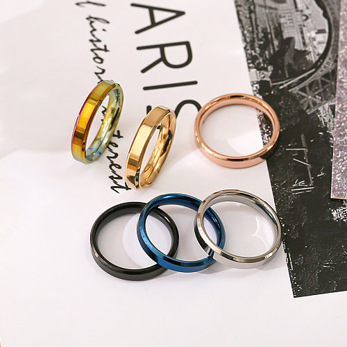 Vente en gros anneaux en acier inoxydable losange de style simple
