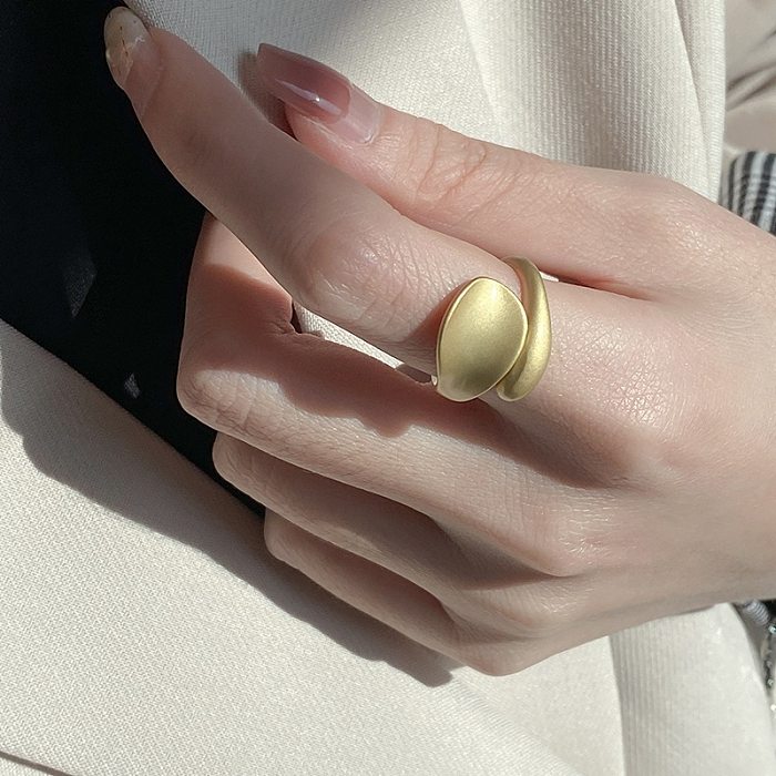 Retro Simple Style Streetwear Geometric Copper Plating Open Ring