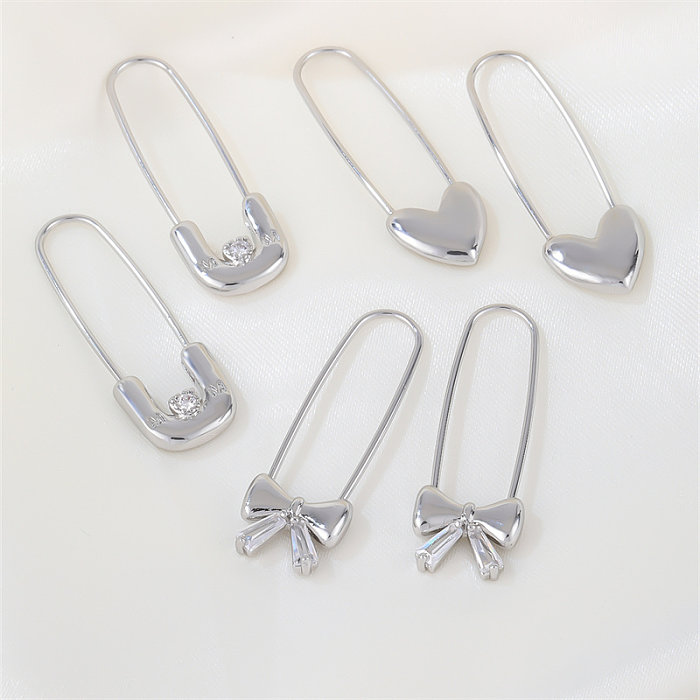 1 Paar lässige schlichte Ohrringe im koreanischen Stil aus einfarbigem Kupfer