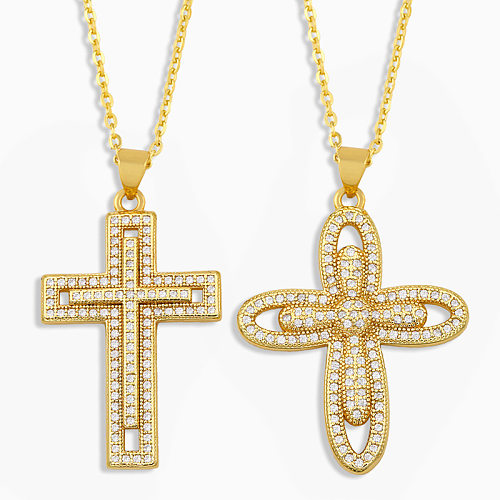 Hip Hop einfache Diamant-Kreuz-Halskette