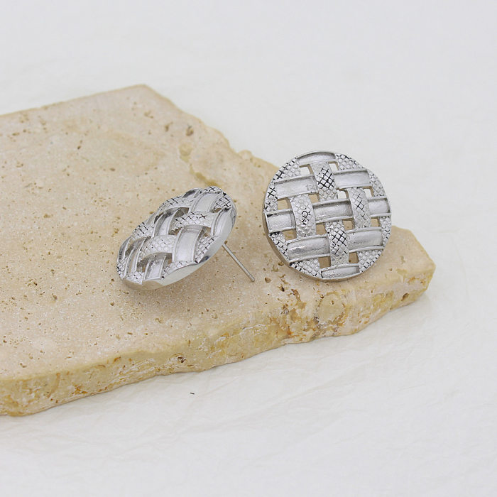 Basic Geometric Titanium Steel Plating Earrings Necklace