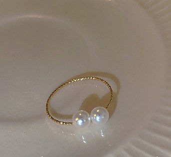 Simple Style Commute Round Alloy Copper Pearl Plating Open Ring