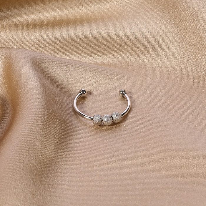 Estilo simples cor sólida aço cobre chapeamento rosa banhado a ouro branco banhado a ouro anéis abertos