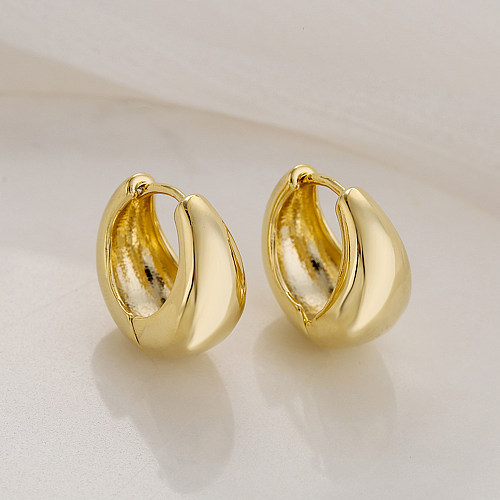 Mode-Kreis-Kupfer-Creolen, vergoldete Kupfer-Ohrringe, 1 Paar