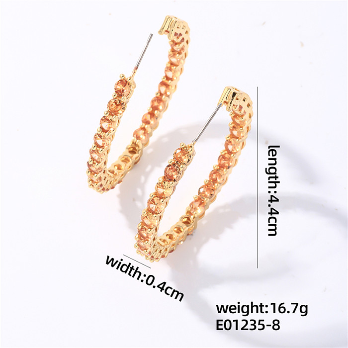 1 Pair Casual Sweet Shiny Round Plating Inlay Copper Zircon White Gold Plated Gold Plated Earrings