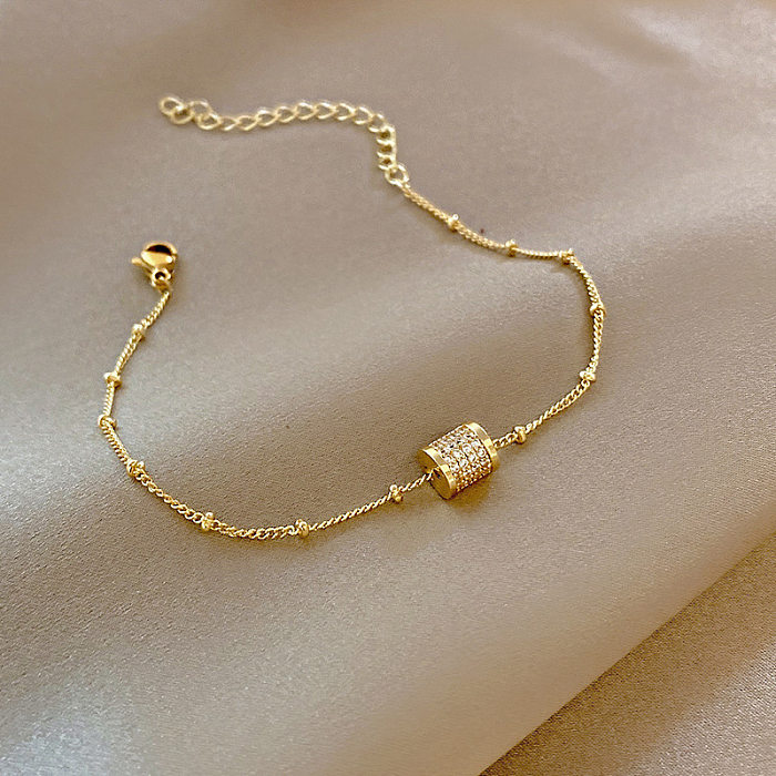 Fashion Heart Shape Copper Pearl Inlay Artificial Gemstones Bracelets 1 Piece