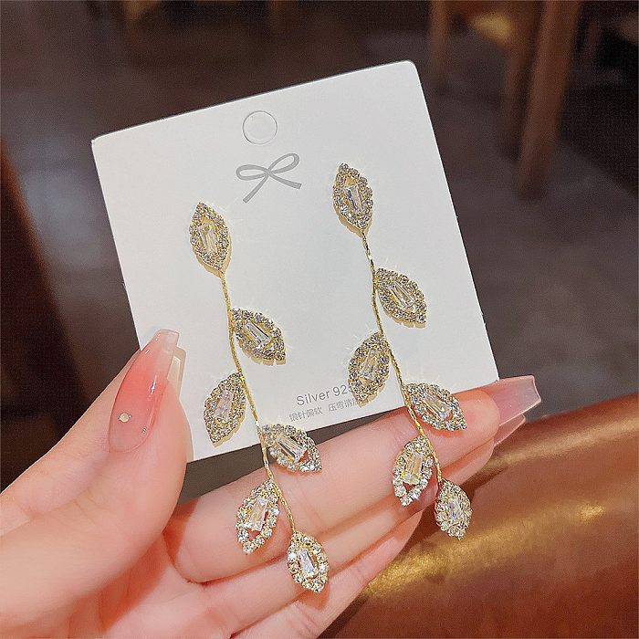 1 Pair Glam Geometric Plating Inlay Copper Artificial Pearls Rhinestones Earrings