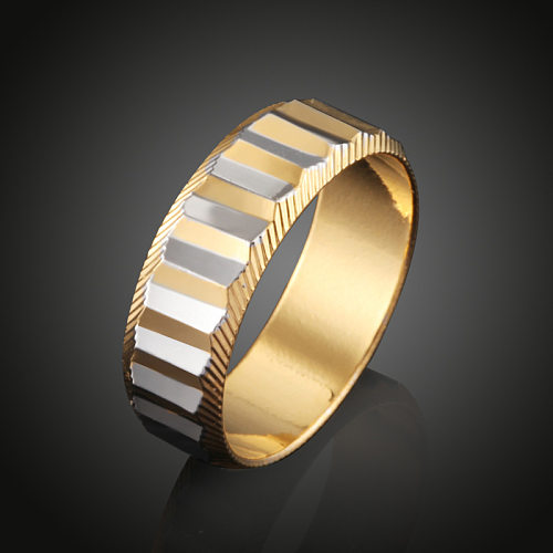 Basic Color Block Copper Plating 18K Gold Plated Rings