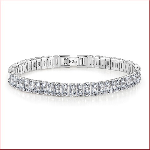 Joias de mão simples moda feminina corrente grossa retangular zircão diamante pulseira de cobre