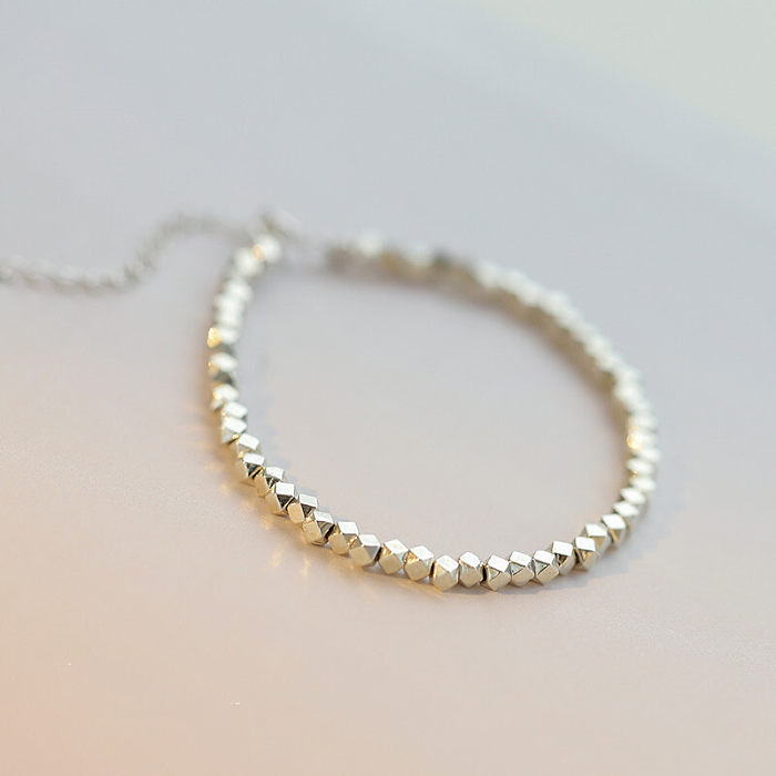 Bracelets ajourés en perles de cuivre de couleur unie à caractère chinois de style simple