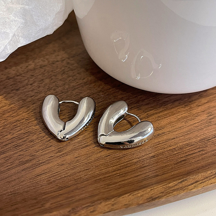 1 Pair IG Style Heart Shape Plating Copper Earrings
