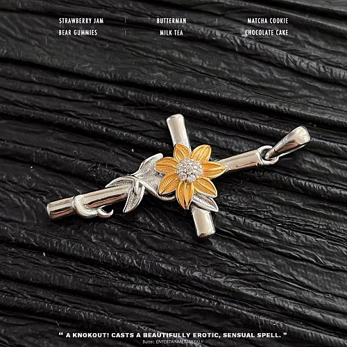 Cute Pastoral Cross Flower Copper Plating Charms