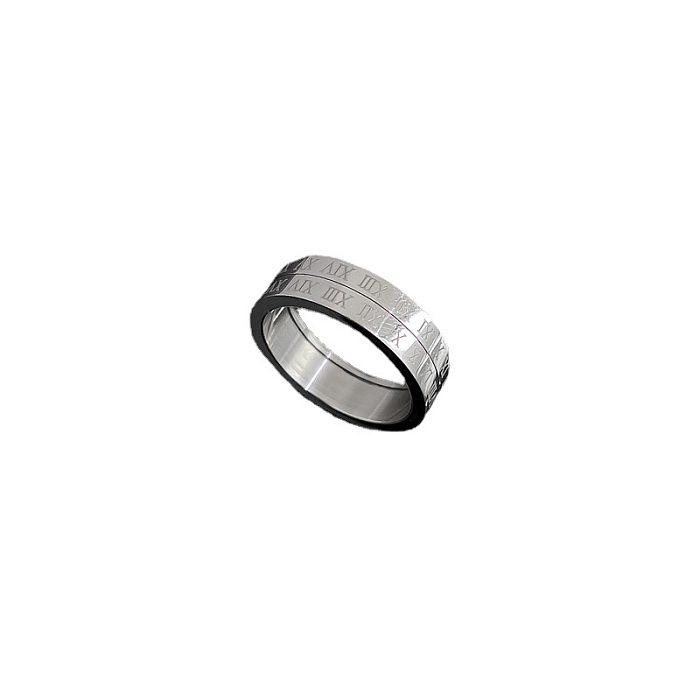1 Piece Simple Style Letter Titanium Steel Polishing Rings