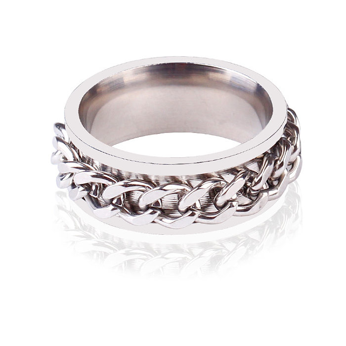 Fashion Geometric Titanium Steel Rings Plating Stainless Steel Rings 1 Piece