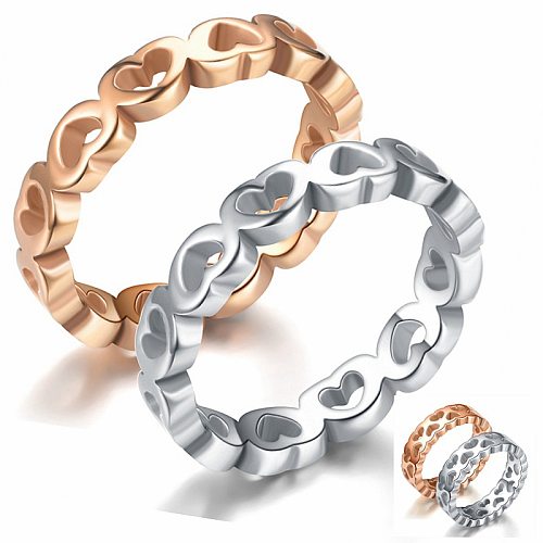 Los anillos en forma de corazón huecos del acero inoxidable de la nueva moda venden al por mayor la joyería