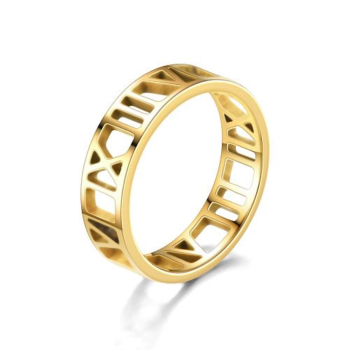 جديد بسيط الفولاذ المقاوم للصدأ قطع خاتم الروماني المجوهرات بالجملة