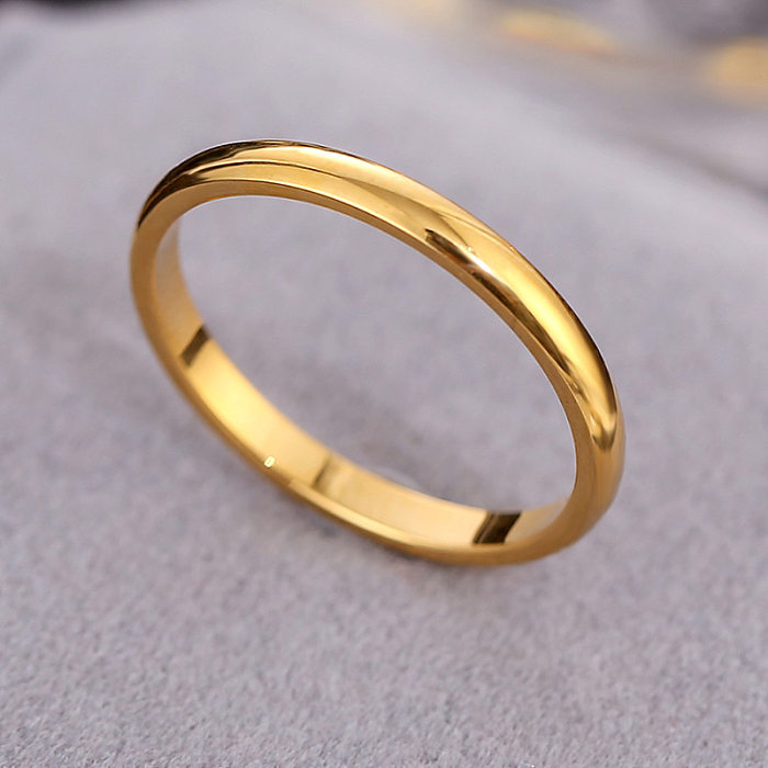 Fashion Solid Color Titanium Steel Plating Rings 1 Piece
