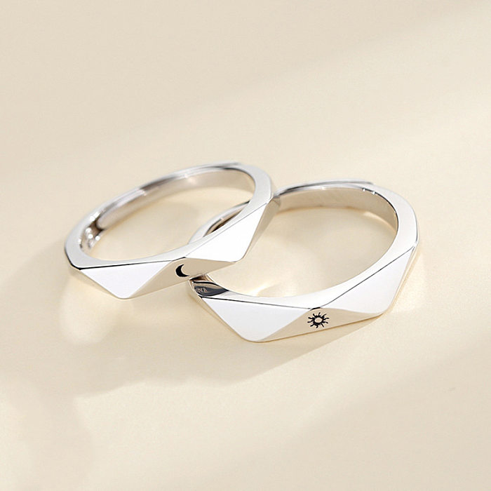 Simple Style Sun Moon Copper Plating Rings 1 Piece