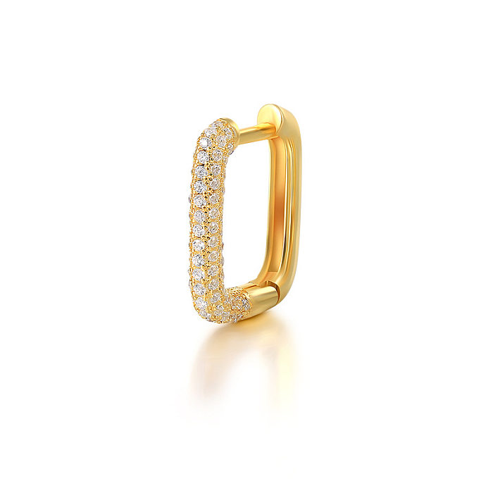 1 Piece Fashion Square Copper Plating Zircon Earrings