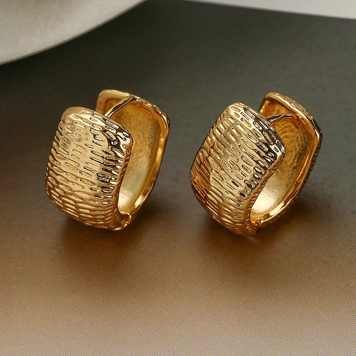 1 Pair Simple Style U Shape Copper Plating 18K Gold Plated Hoop Earrings